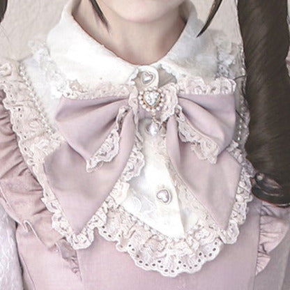 [pre-order Deadline: September 14] Pink White Ruffled Dress Set + Jewel Ribbon