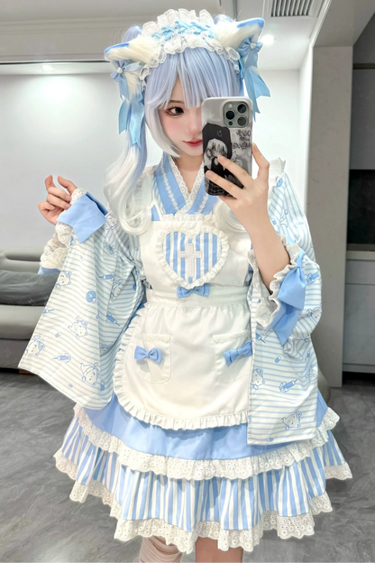 Medical Japanese Style Maid Stripe Lolita