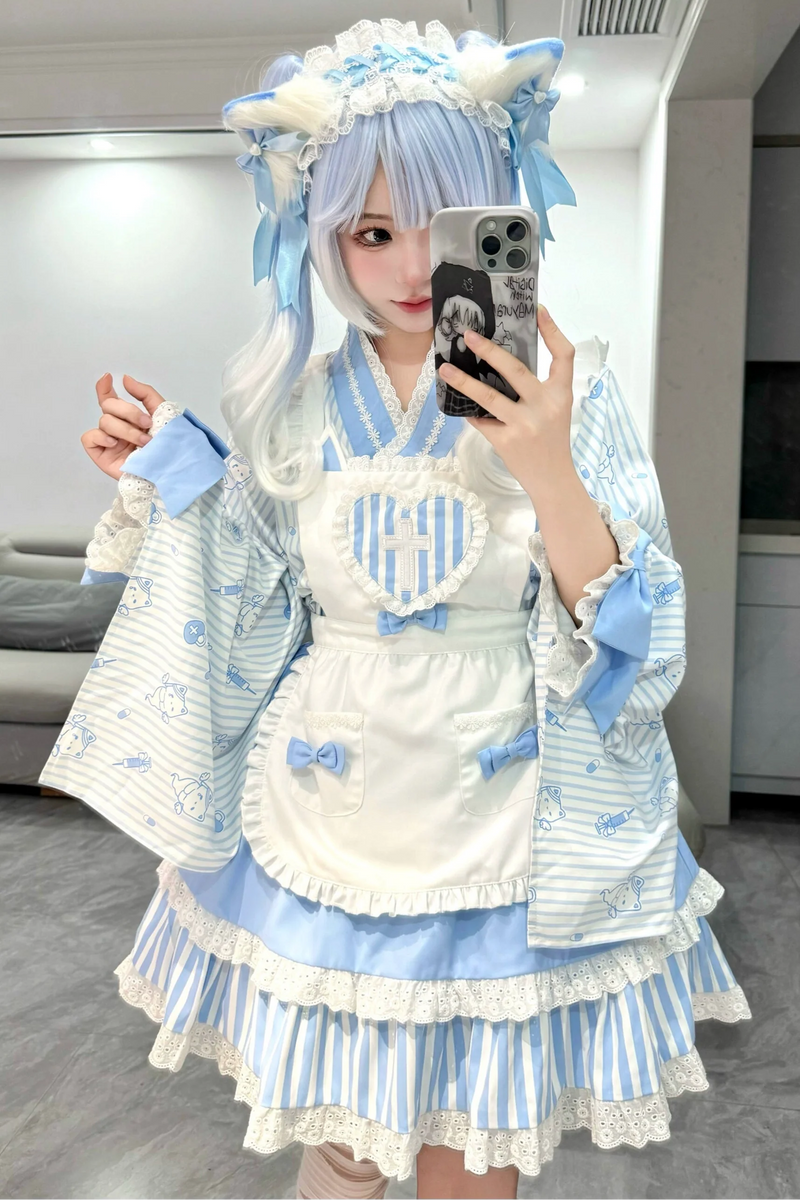 Medical Japanese Style Maid Stripe Lolita