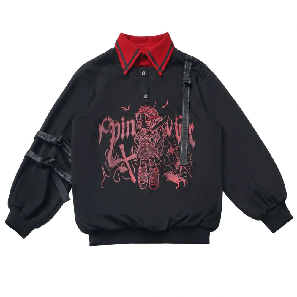 Dark Graffiti Sweatshirt + Skirt