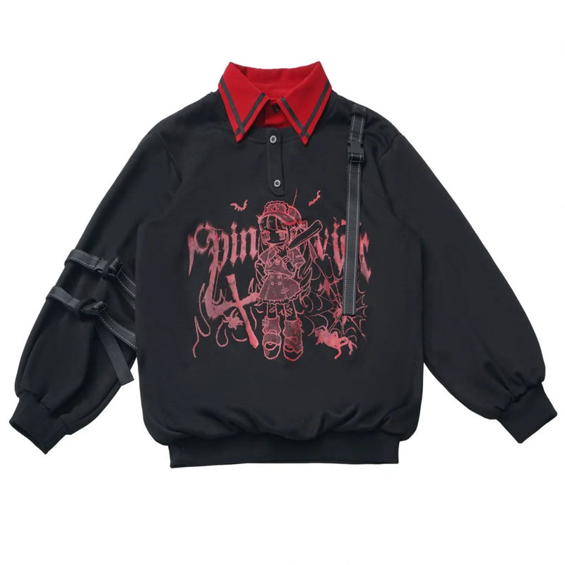 Dark Graffiti Sweatshirt + Skirt