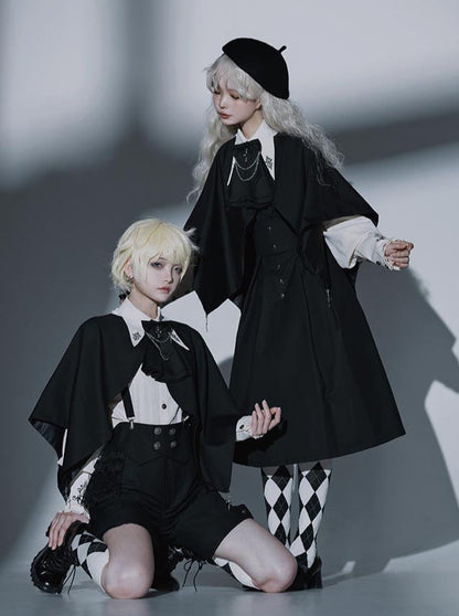 Night Crow Magic Lolita Prince Cape Shirt Suspender Dress Set