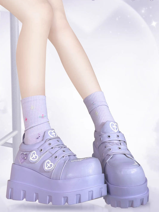 Punk Love Cross Macaron Subculture Platform Shoes