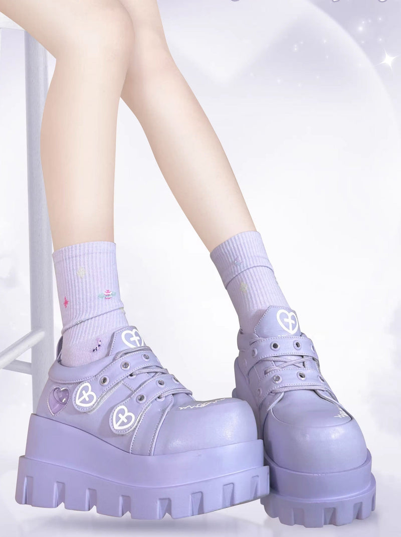 Punk Love Cross Macaron Subculture Platform Shoes