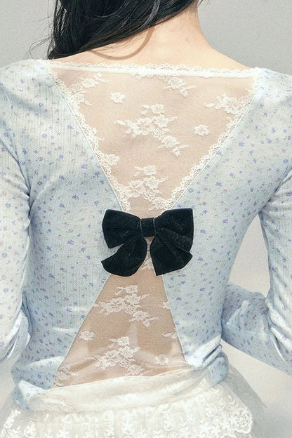 Back Lace Ribbon Garden Top