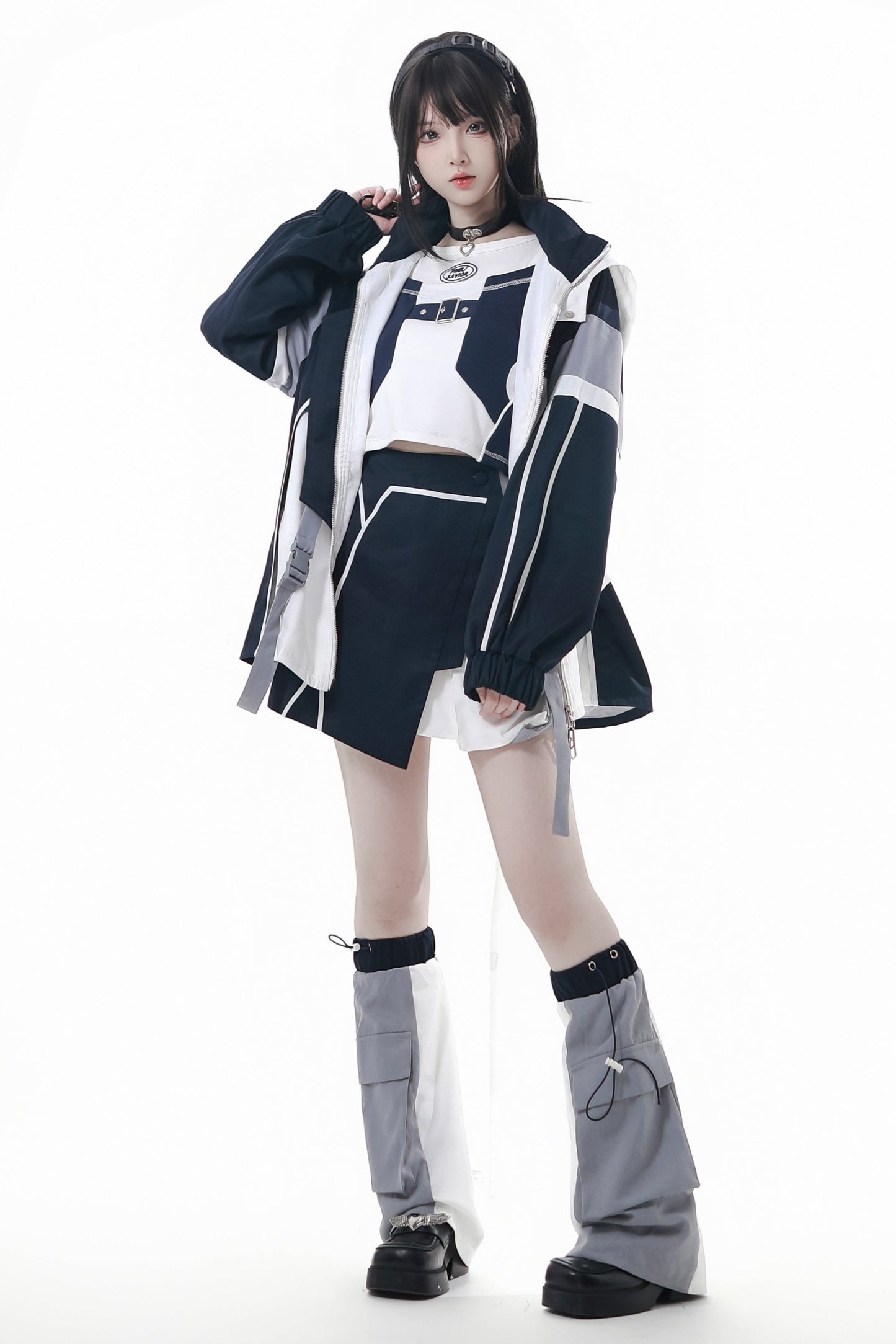 Subculture Cargo Short Coat + Jumper Skirt + Skirt + Leg Warmers