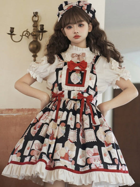 Lace-up Lolita Blouse + Suspender Lolita Dress