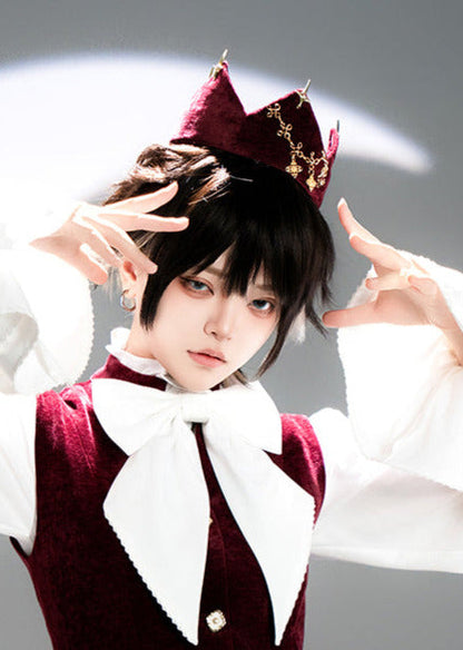 Hunting Rabbit Retro Red Gothic Prince Crown Hat