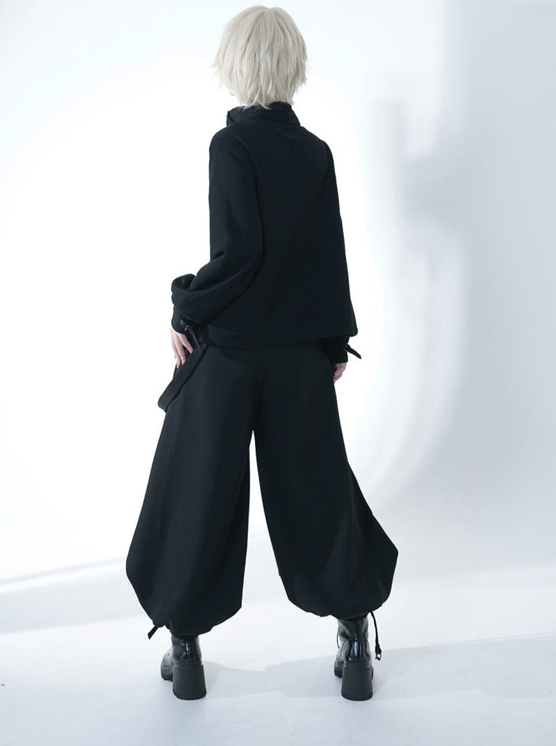 Dark Cool Jacket + Capri Pants + Hooded Scarf