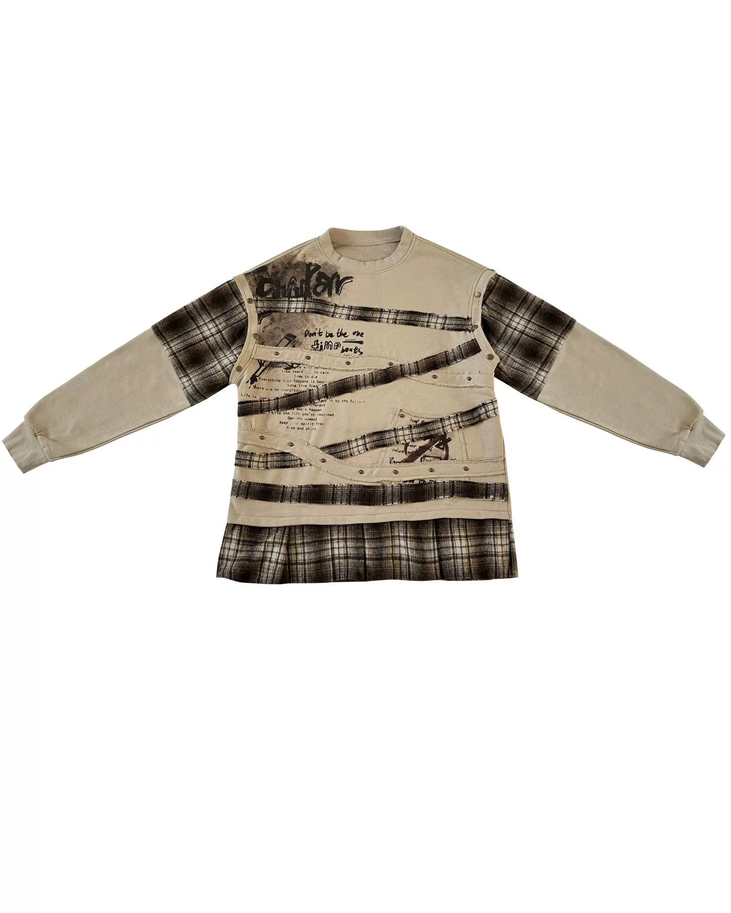 Oversized Plaid Sweatshirt