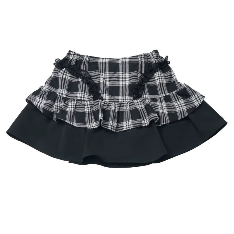 Plaid Ribbon Top + Skirt