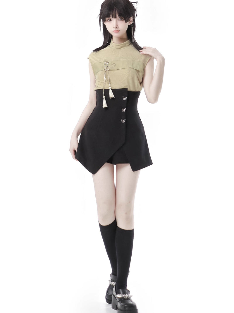 Moonlight Bamboo Leaf Dark Chinese-style Suit