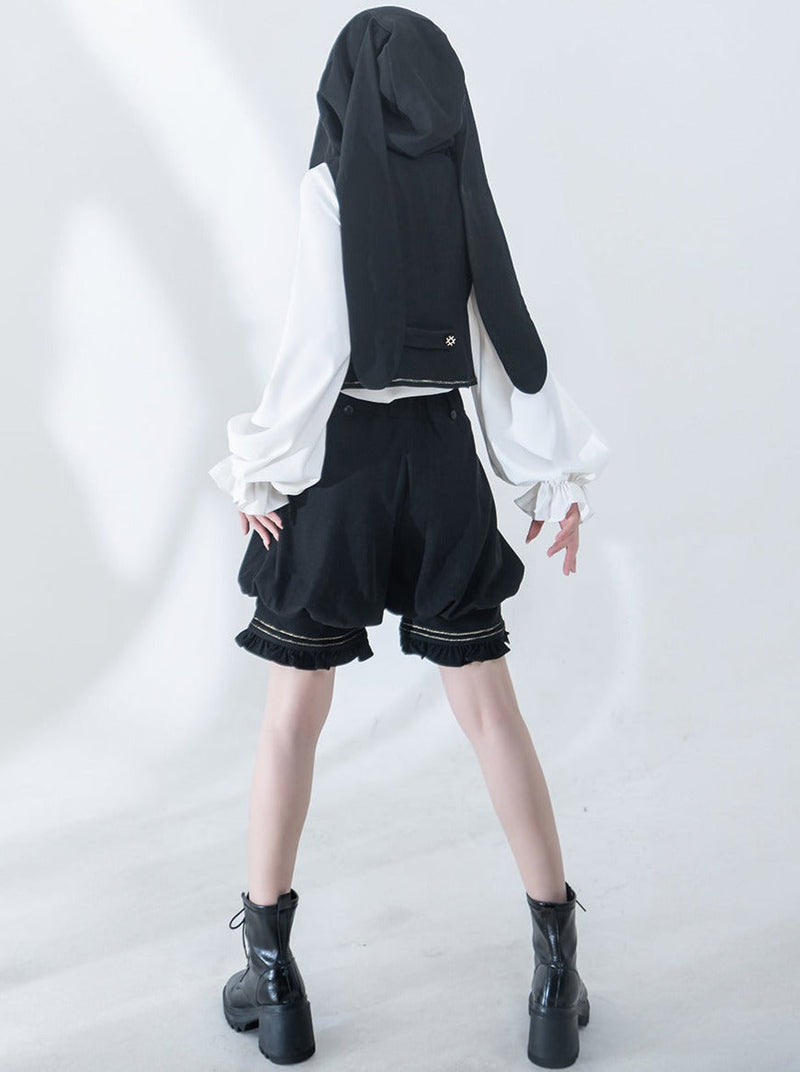 Dark Prince Hooded Cape + Rabbit Hooded Vest + Pumpkin Pants + Ruffle Shirt + Big Waist Ribbon [pre-order]