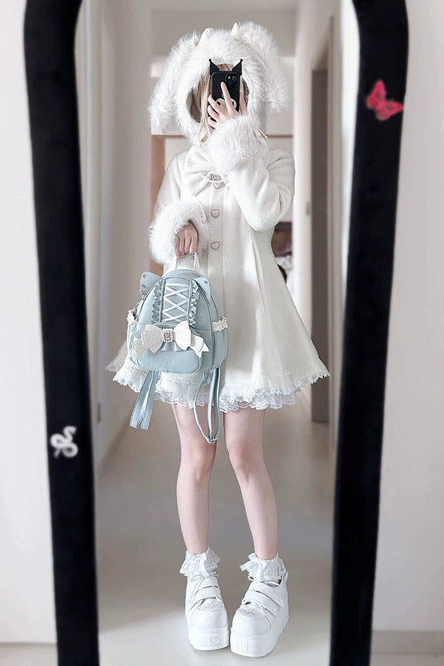 [pre-order] Cat Ear Jewel Ribbon Backpack