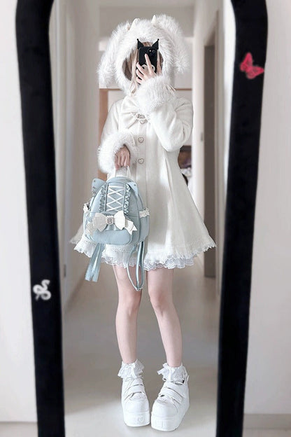 [pre-order] Cat Ear Jewel Ribbon Backpack