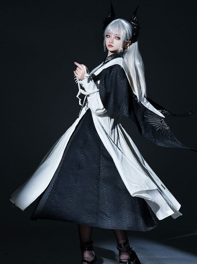 [limited Quantity] Dragon Scale Gothic Lolita Jumper Skirt + Long Coat