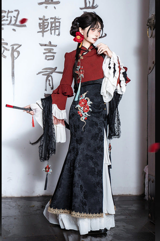 Snake Bone Camelia Nation Chinese-style Top + Dress