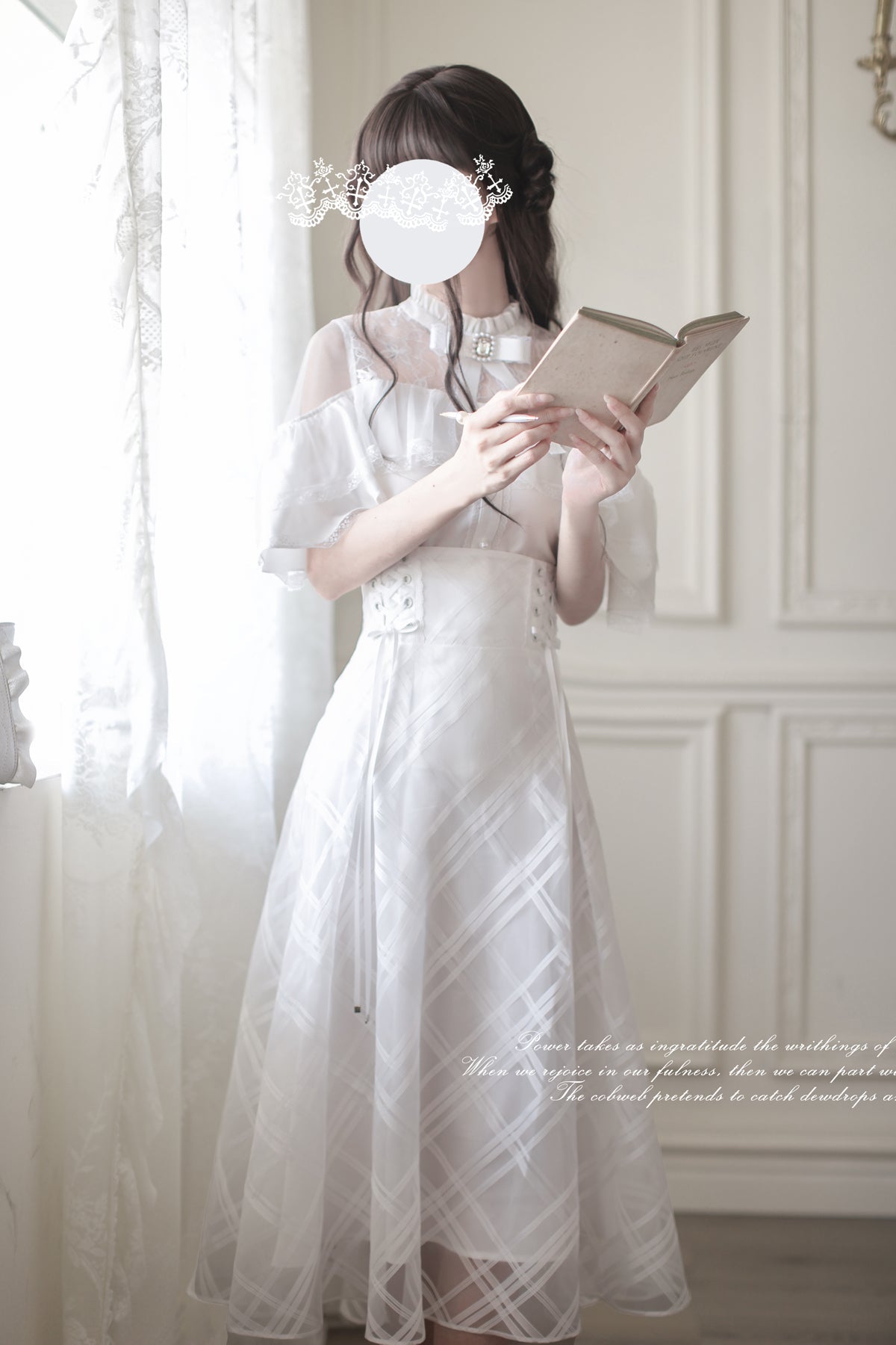 [pre-order] White Clear Top + Long Skirt + Ribbon