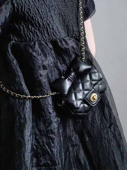 Quilted Large Bow Chain Bag