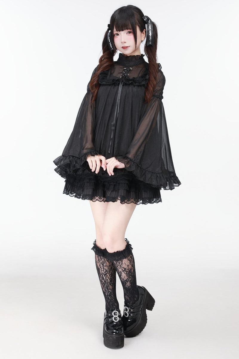 Jirai Bird Suspender Dress + Sheer Sleeve Top