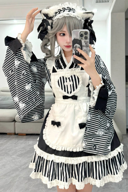 Medical Japanese Style Maid Stripe Lolita