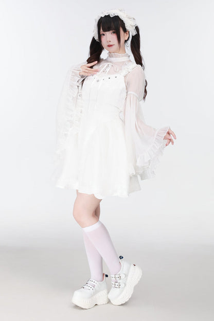 Jirai Bird Suspender Dress + Sheer Sleeve Top