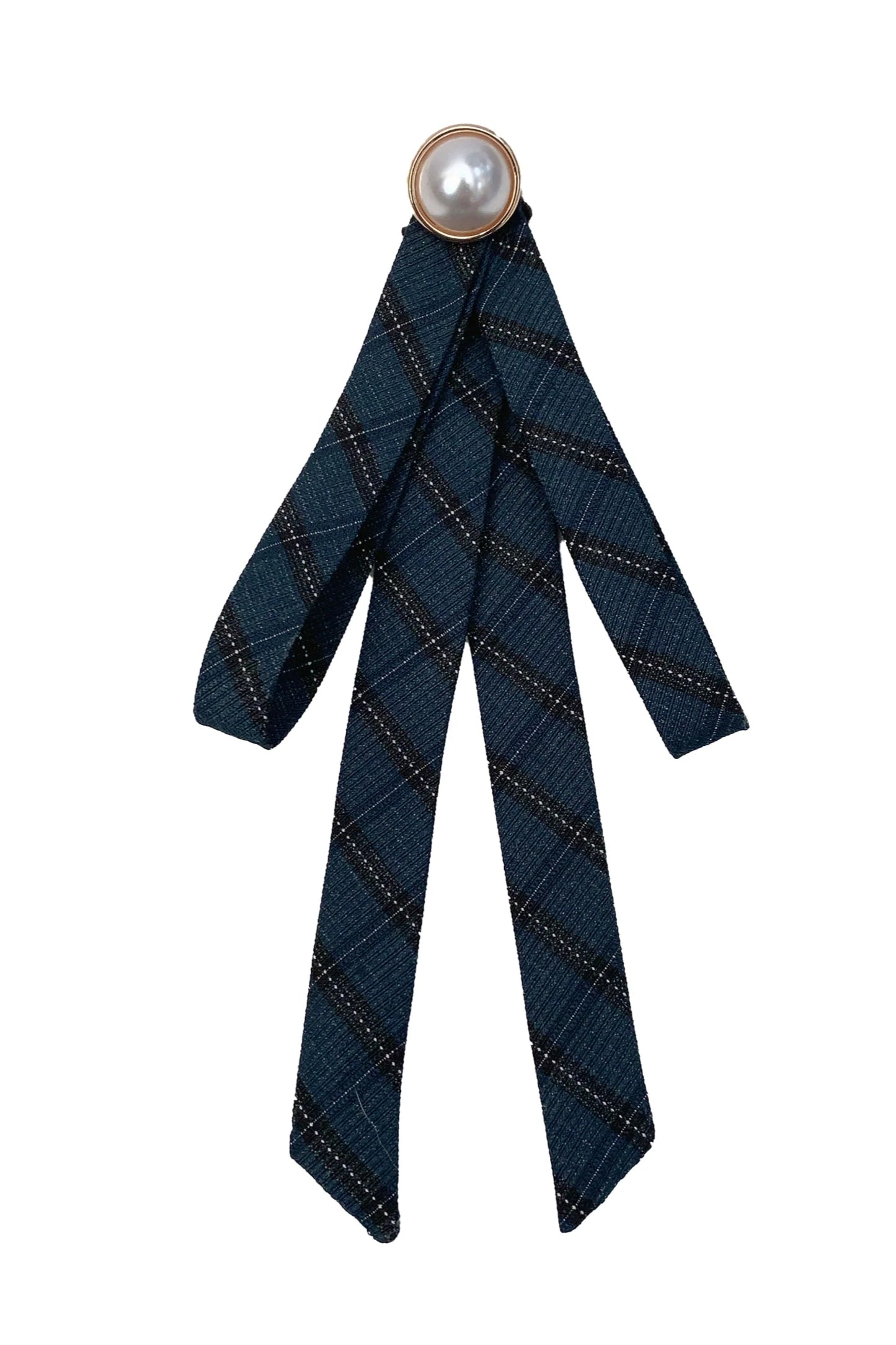 [pre-order] Retro Navy Blue Dress + Slim Ribbon + Brooch