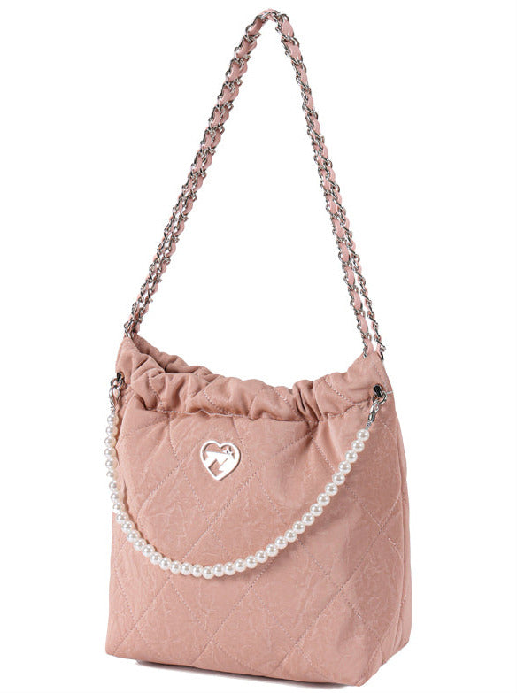 Fragrance Pearl Chain Drawstring Shoulder Bag