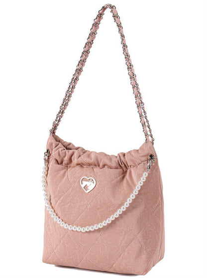 Fragrance Pearl Chain Drawstring Shoulder Bag