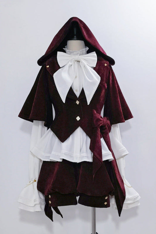 Hunting Rabbit Retro Red Bunny Ear Jacket + Vest + Shorts