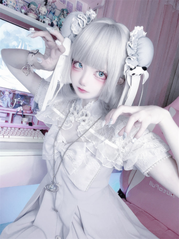 Lace Vest Cardigan Suspender Dress