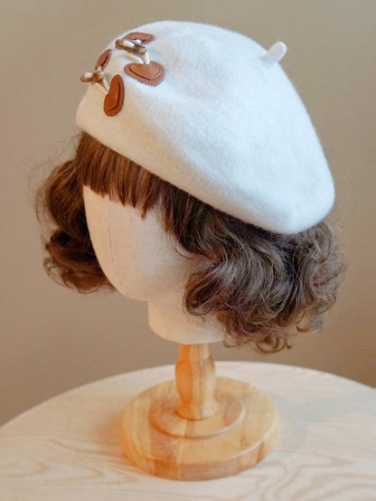 Sweet Girly White Beret