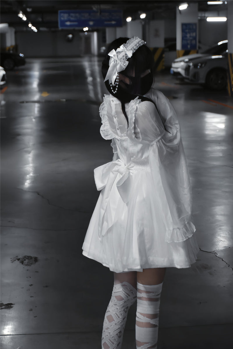 Jirai Bird Suspender Dress + Sheer Sleeve Top