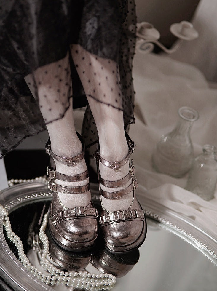 Jane Lolita Shoes Round Toe Gothic High Heels