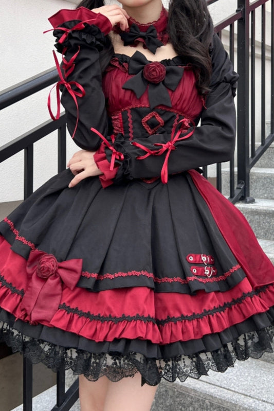 Dark Rose Ribbon Lolita Dress