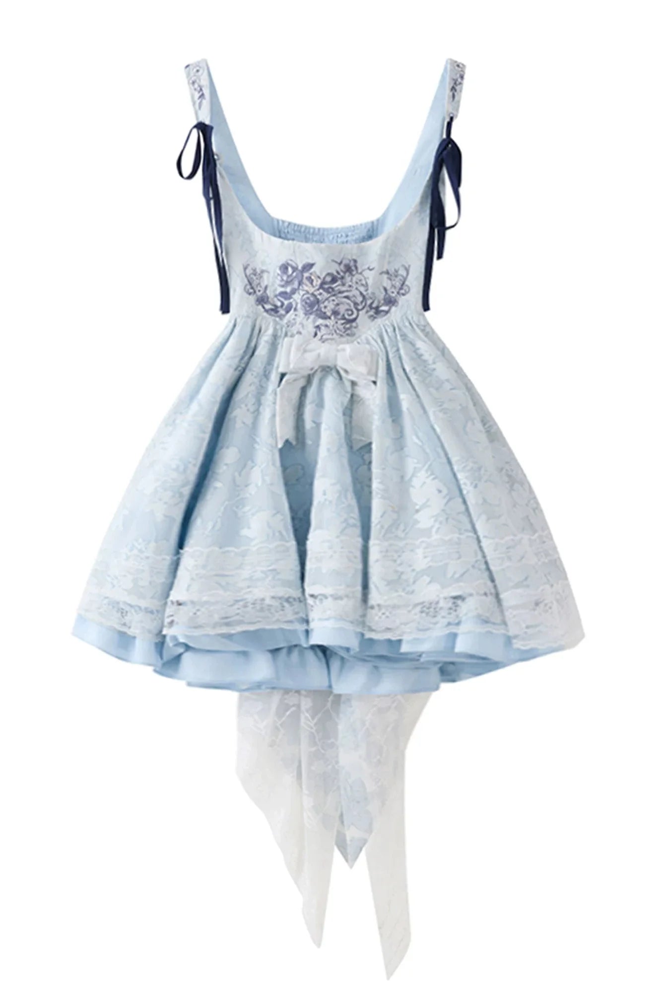 Sweet Chinese-style Dress + Top + Ribbon
