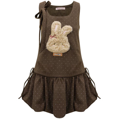 Caramel Rabbit Vest Dress