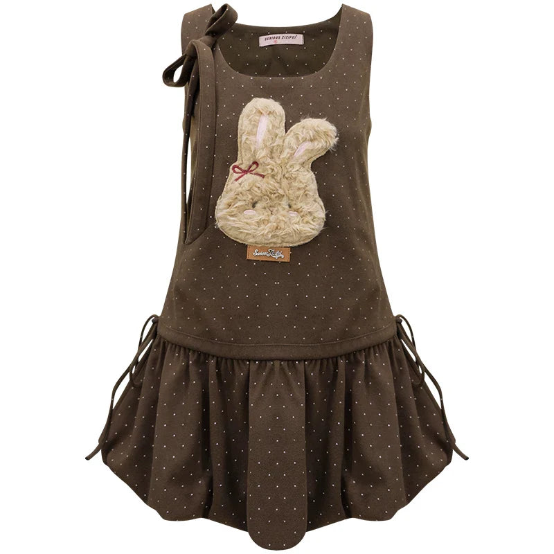 Caramel Rabbit Vest Dress
