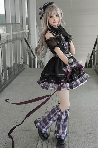 Dark Idol Plaid Lolita Dress + Leg Warmers