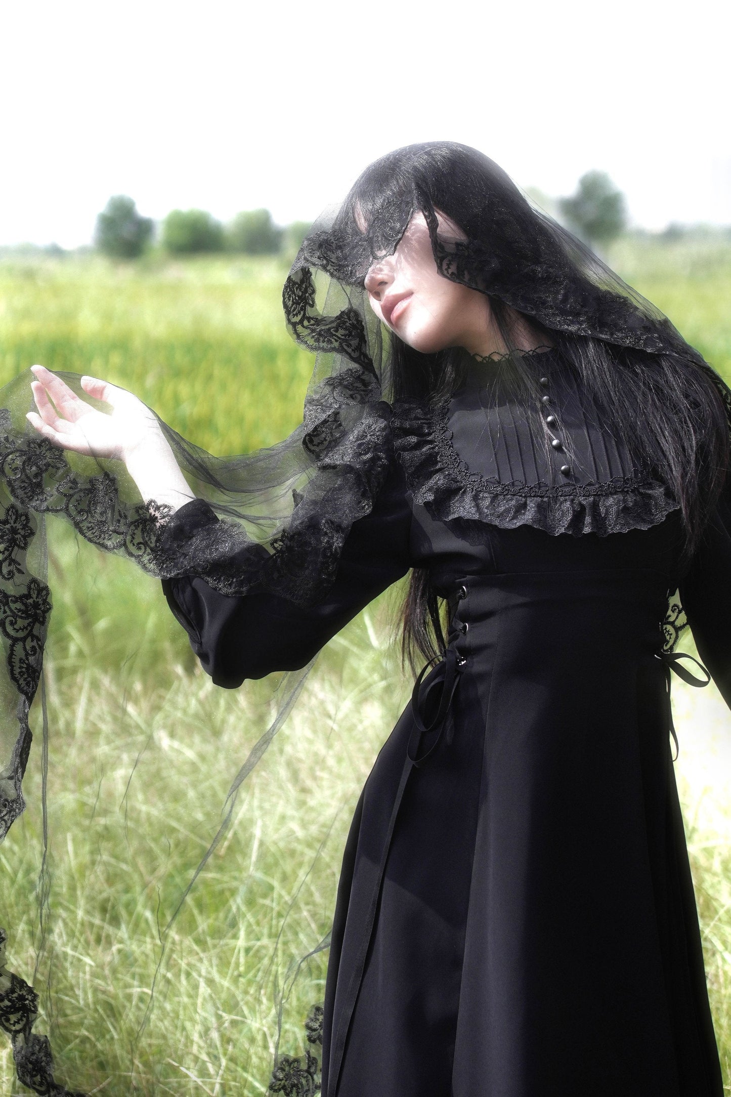 Commuter Witch Lace Waist Dress