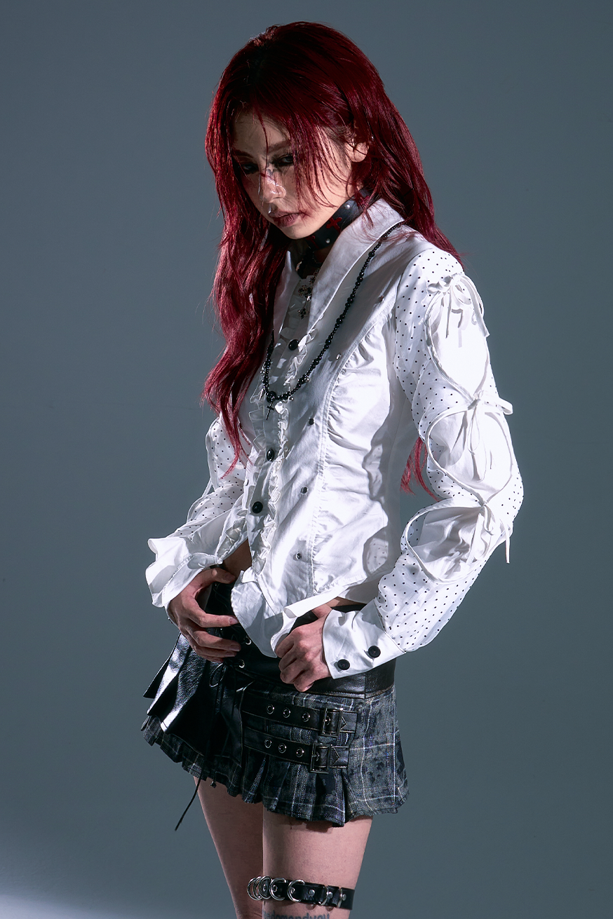 Retro Mode Dark Punk Dot Blouse