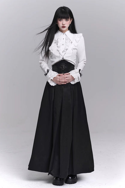 Gothic Style Subculture Top + Long Skirt