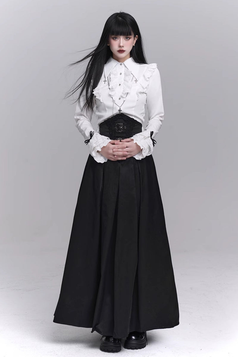 Gothic Style Subculture Top + Long Skirt