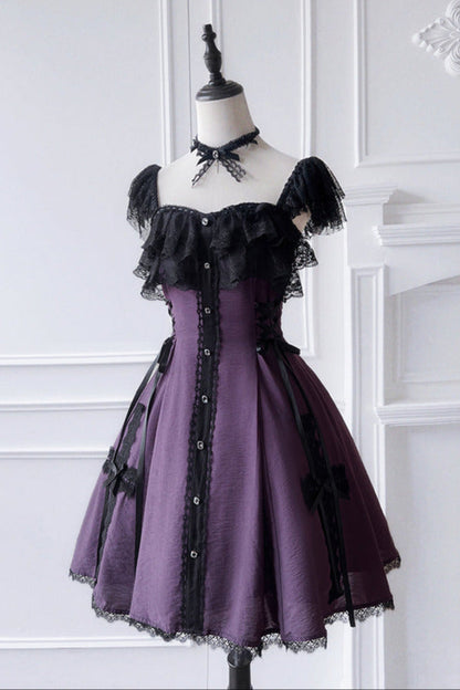 [reservations] Gothic Dark Mine Lace Flying Sleeve Dress + Choker