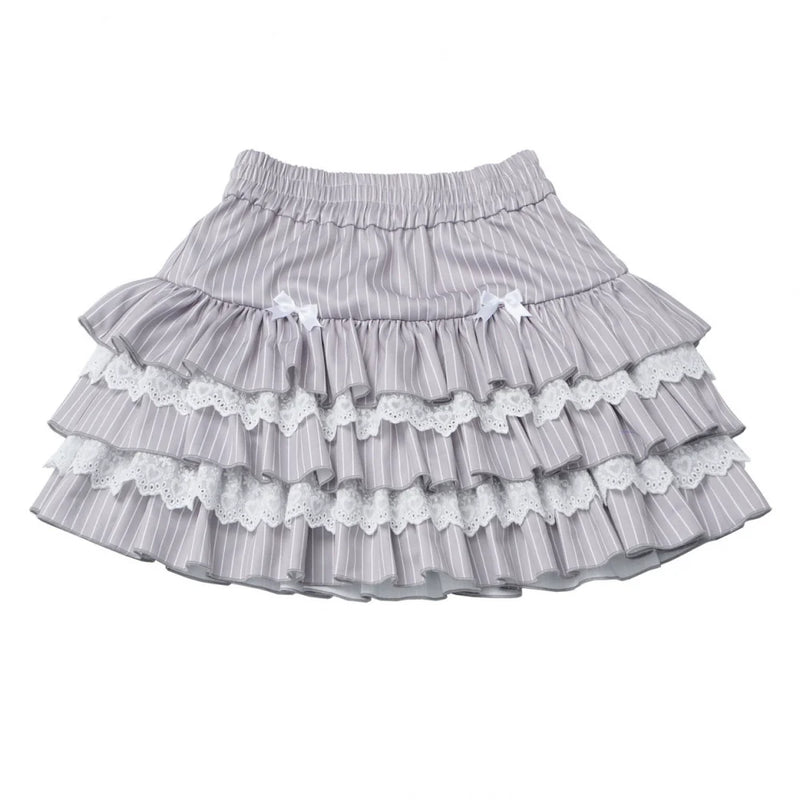 Smock Suspender + Doll Collar Top + Tiered Skirt