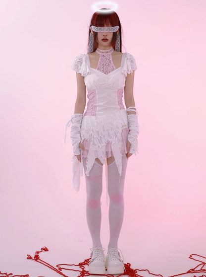 Subculture Angel Lace Short Skirt Dress