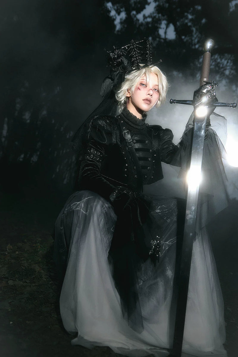 [pre-order Deadline: June 8] Phantom Knight Dark Gothic Military Dress Full Set (jacket + Bustier Top + Skirt)