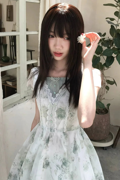 Tai Ming Green Jacquard Dress