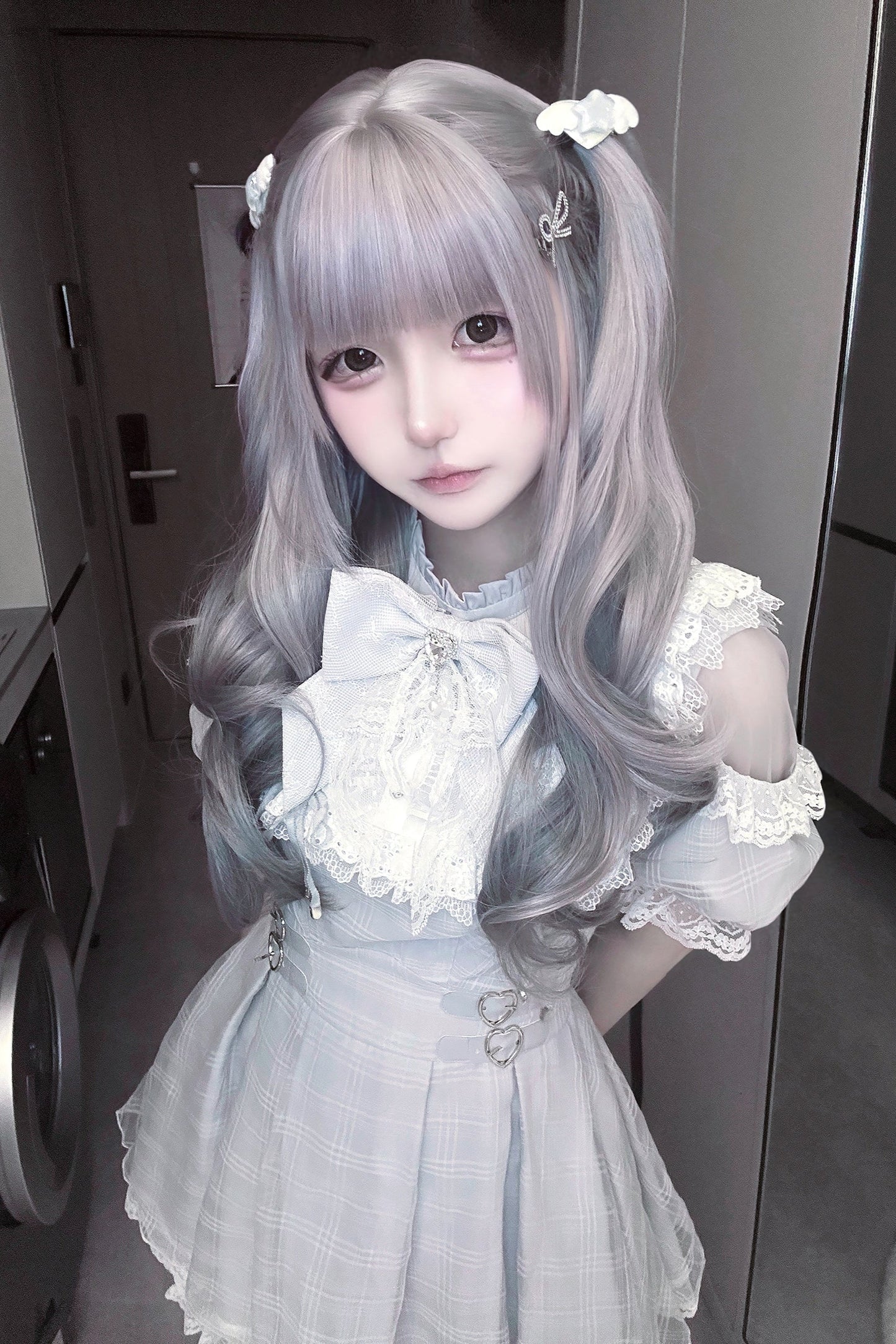 [pre-order] Angel Gray Blue Plaid Dress