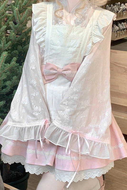 Cherry Maid Girly Top + Flare Skirt + Apron